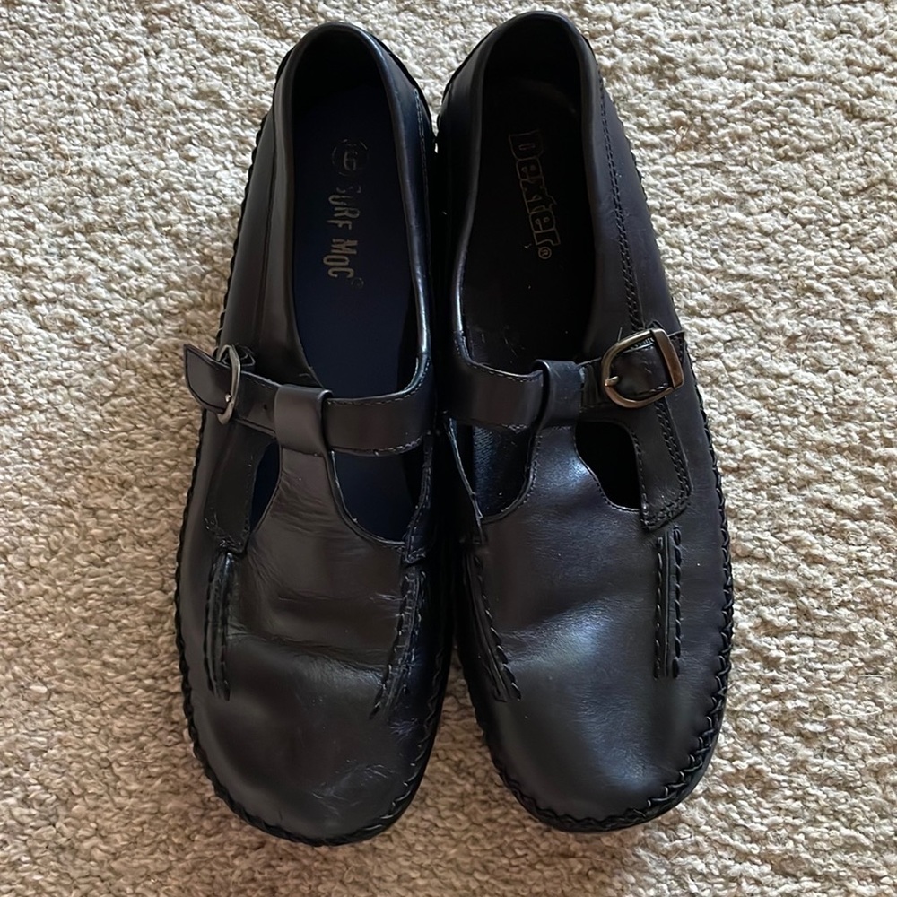 Dexter T Strap Buckle Comfort Mary Jane Black Shoes 9